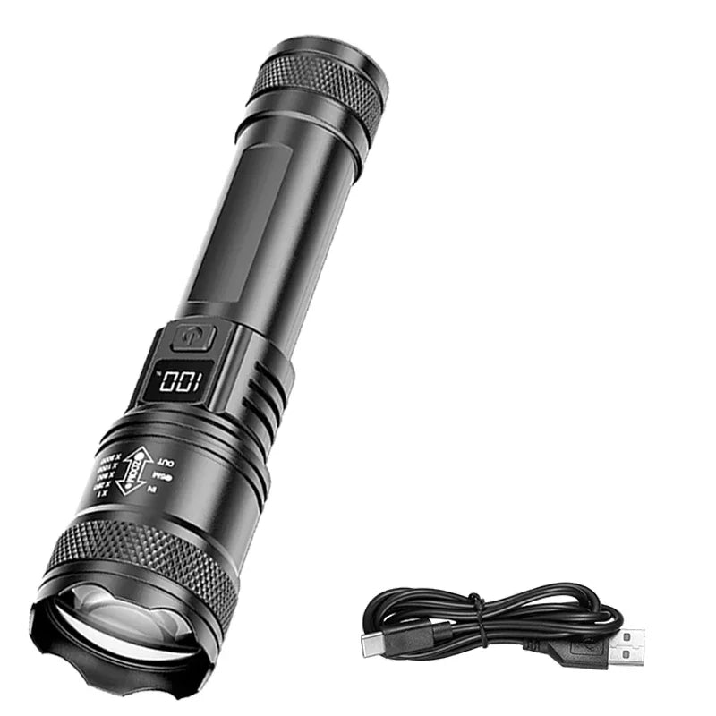 2000LM Ultra Bright P50 LED Flashlight Tactical EDC Emergency Spotlight Telescopic ZoomHandheld Torch w/ 14500/18650 Battery
