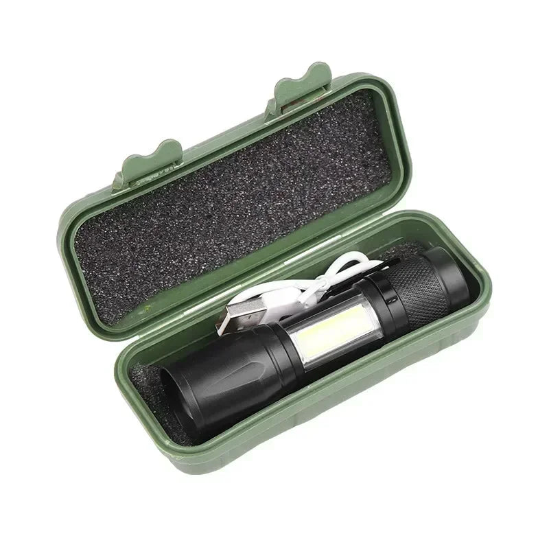 2000LM Ultra Bright P50 LED Flashlight Tactical EDC Emergency Spotlight Telescopic ZoomHandheld Torch w/ 14500/18650 Battery