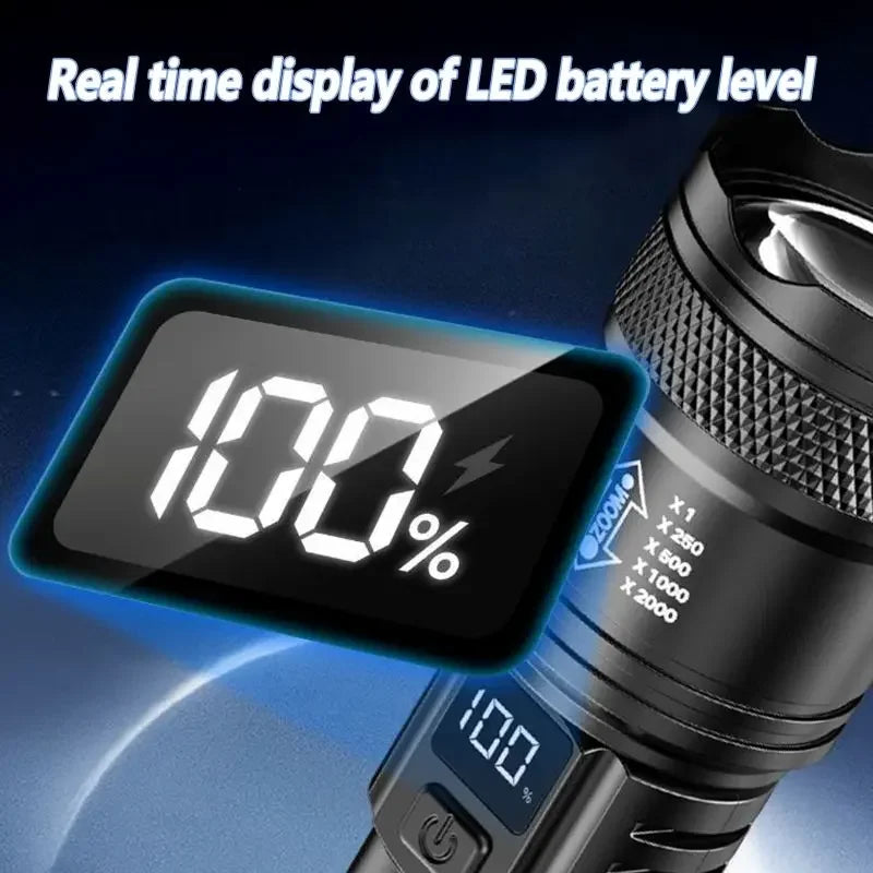 2000LM Ultra Bright P50 LED Flashlight Tactical EDC Emergency Spotlight Telescopic ZoomHandheld Torch w/ 14500/18650 Battery