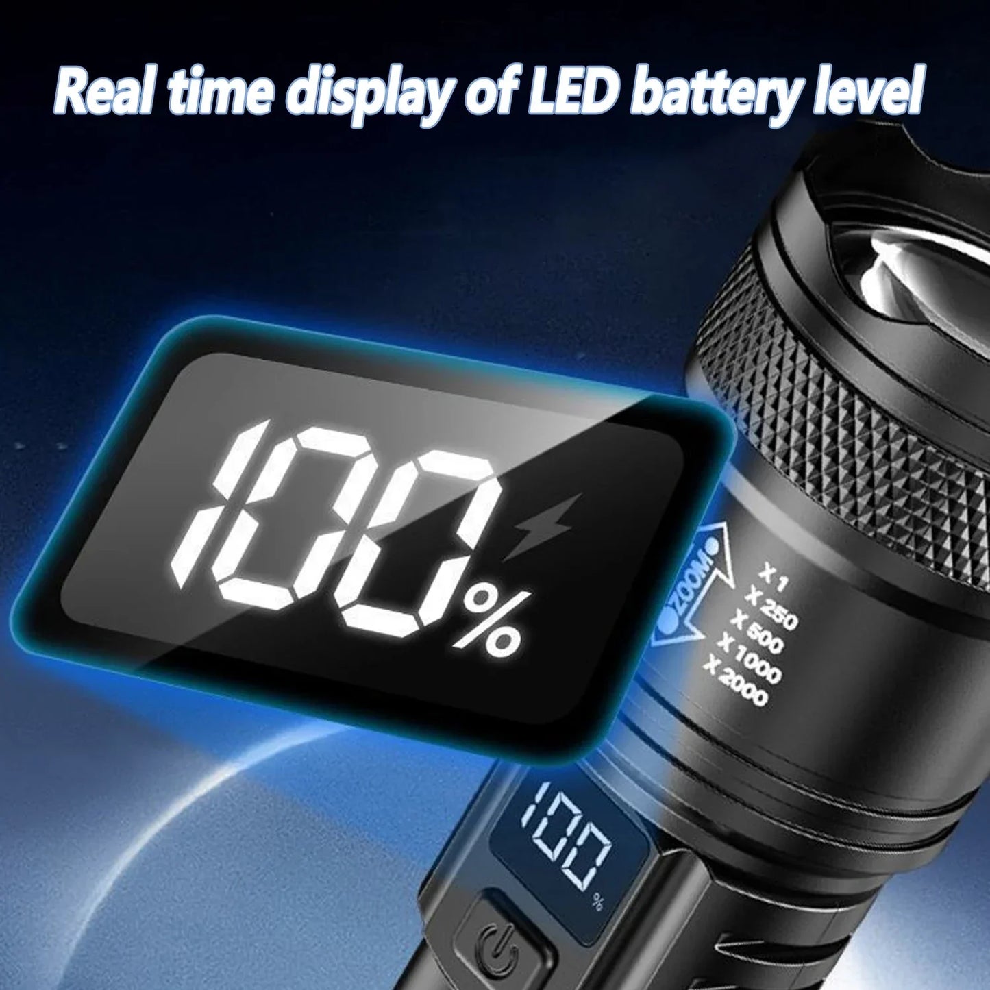 2000LM Ultra Bright P50 LED Flashlight Tactical EDC Emergency Spotlight Telescopic ZoomHandheld Torch w/ 14500/18650 Battery