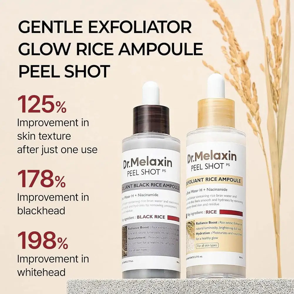 Glow Rice Ampoule Rice Essence Moisturizing and Hydrating Gentle Cleansing Peel Shot Exfoliant Repair Skin Niacinamide Essences