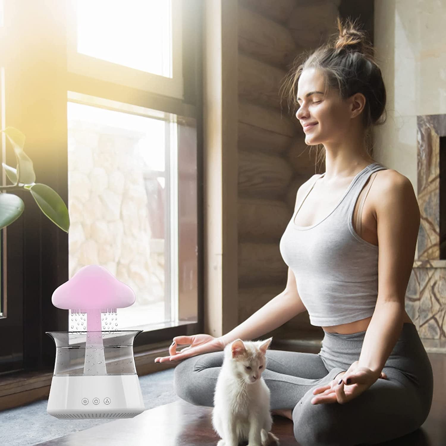 Cloud Rain Humidifier for Bedroom & Large Room Water Drip Humidifier with Remote