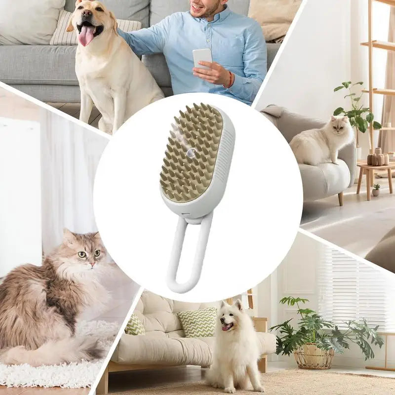Cat Brush Steamy Pet Shedding Comb Horse Steamer Brush Self-Cleaning Pet Brush Pet Hair Cleaning Brush Comb for Cats Dogs