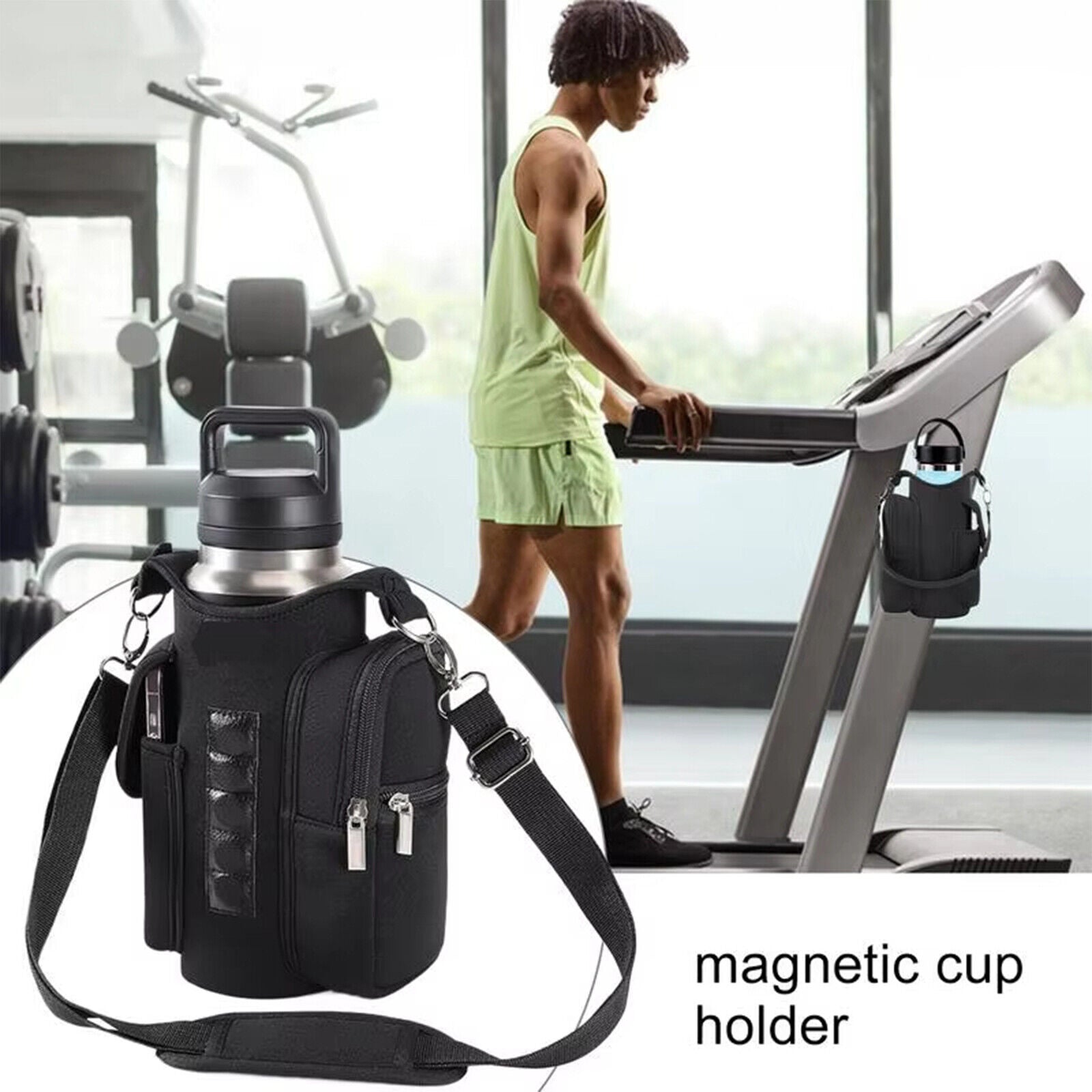 Gym Magnetic Bag Water Bottle Holder Gym Magnetic Sling Bag for Men & Women