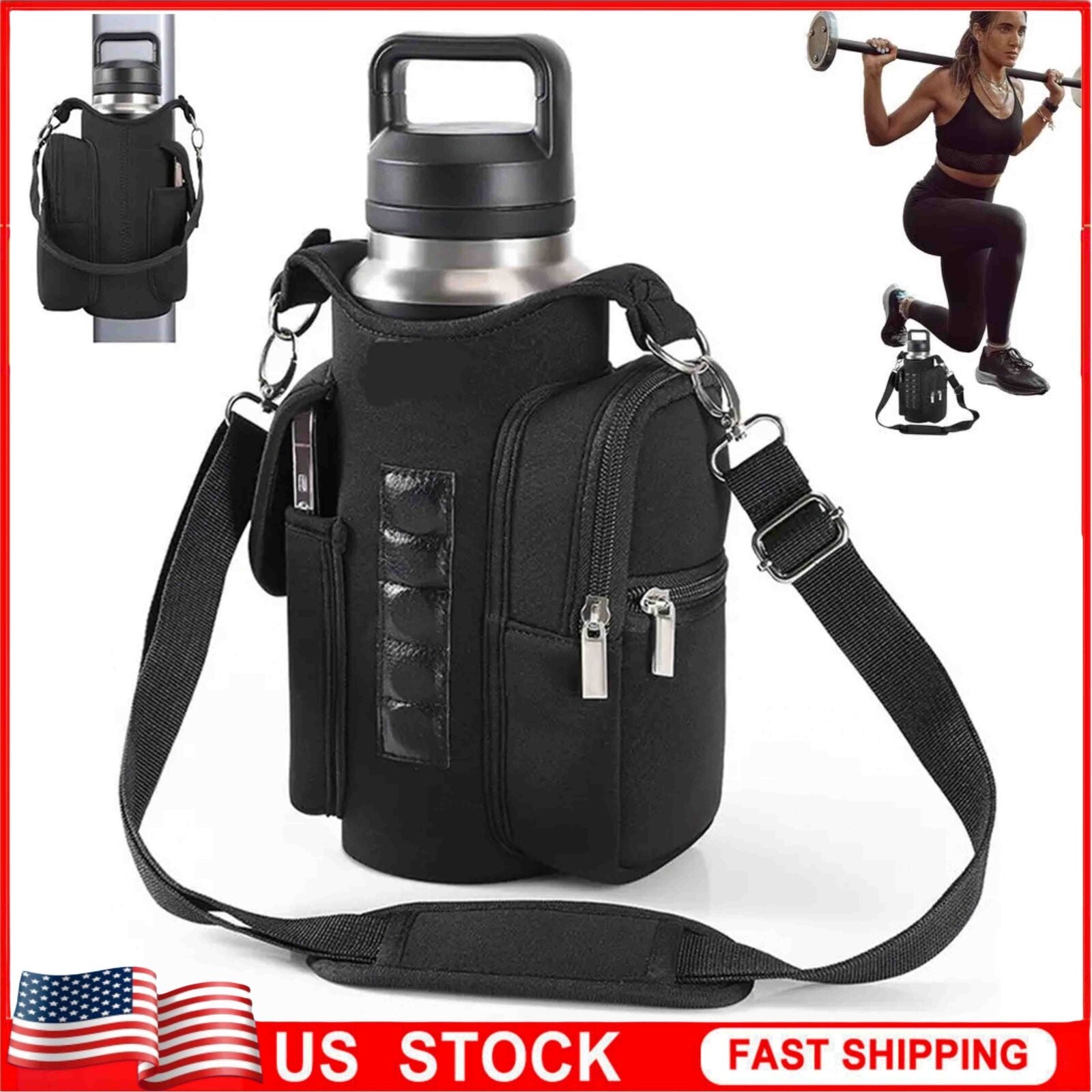 Gym Magnetic Bag Water Bottle Holder Gym Magnetic Sling Bag for Men & Women