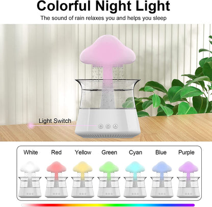 Cloud Rain Humidifier for Bedroom & Large Room Water Drip Humidifier with Remote