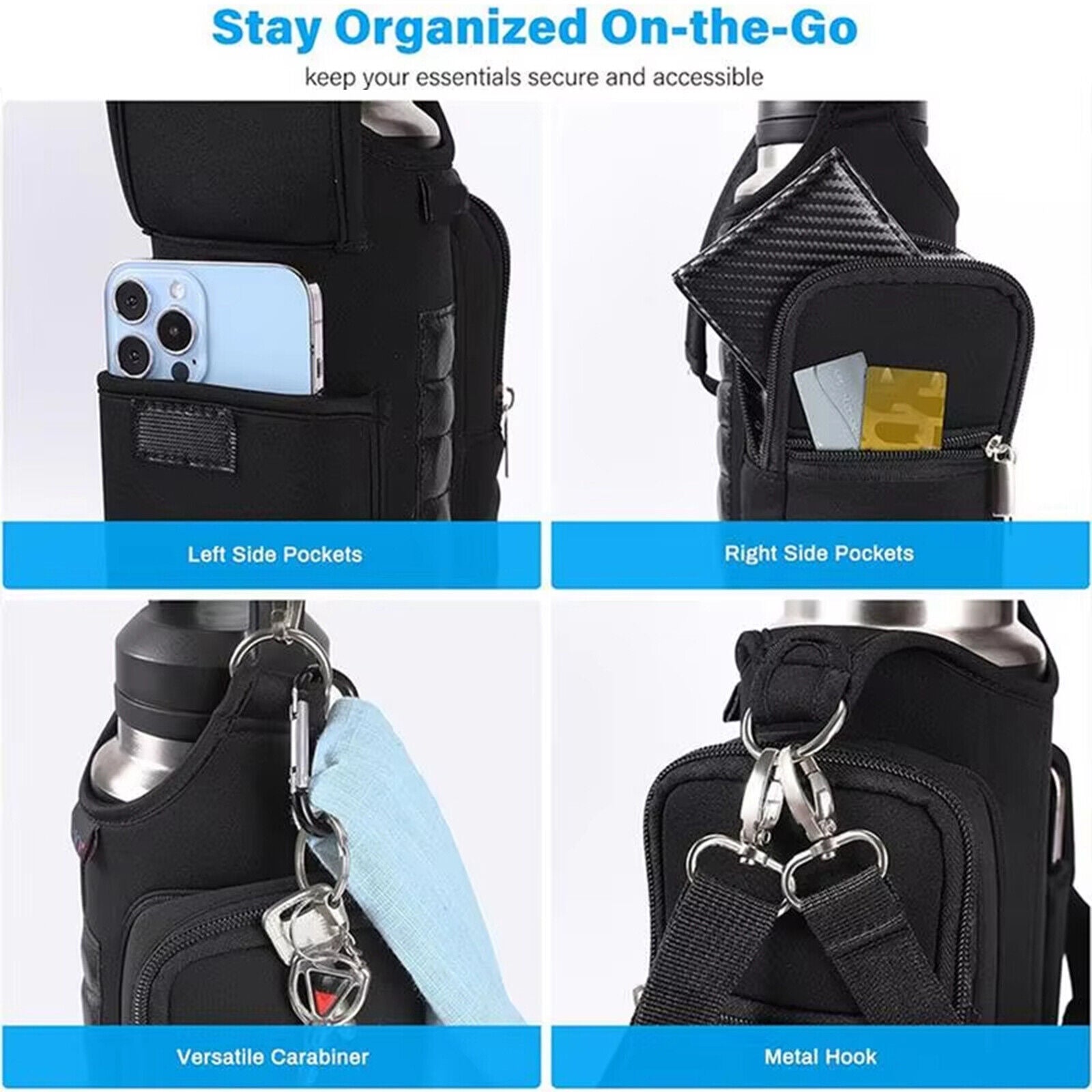 Gym Magnetic Bag Water Bottle Holder Gym Magnetic Sling Bag for Men & Women