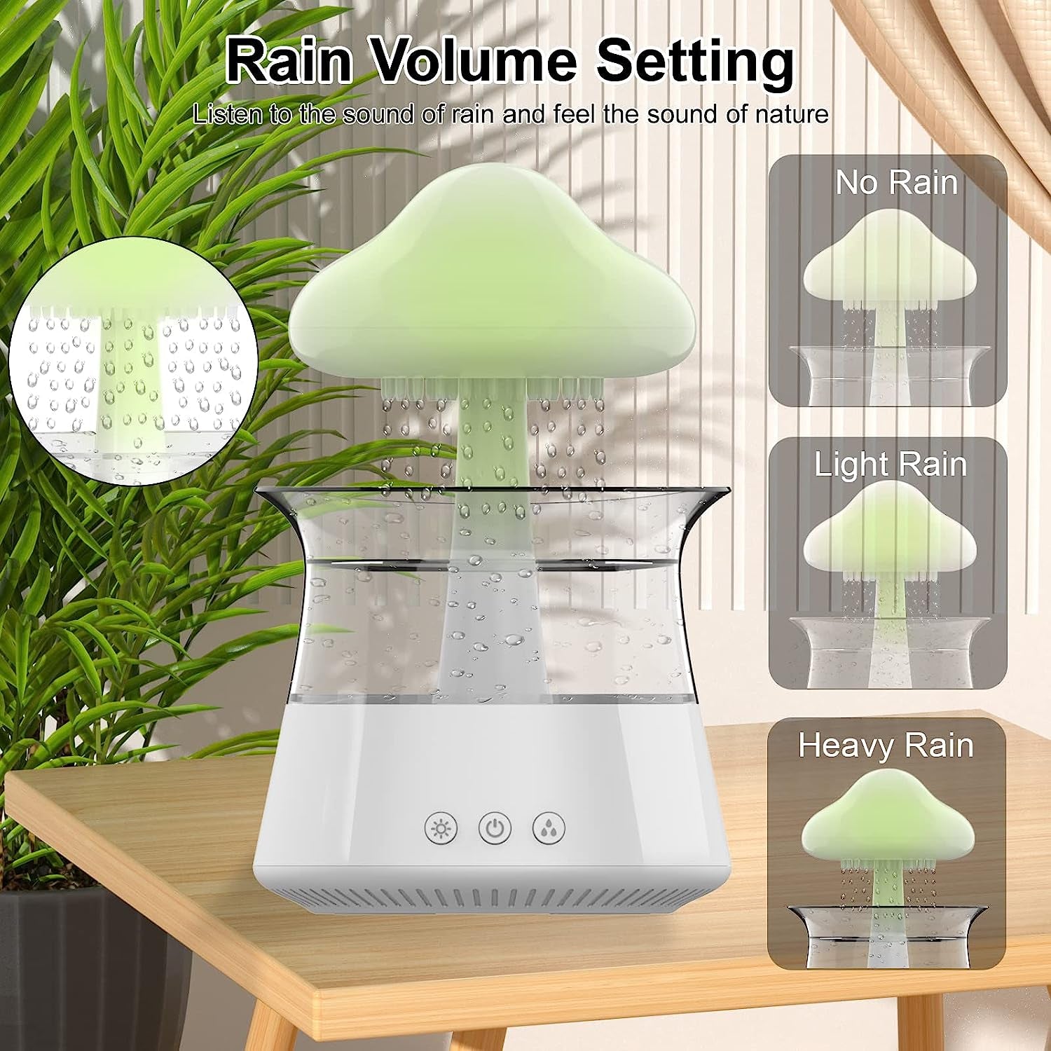 Cloud Rain Humidifier for Bedroom & Large Room Water Drip Humidifier with Remote