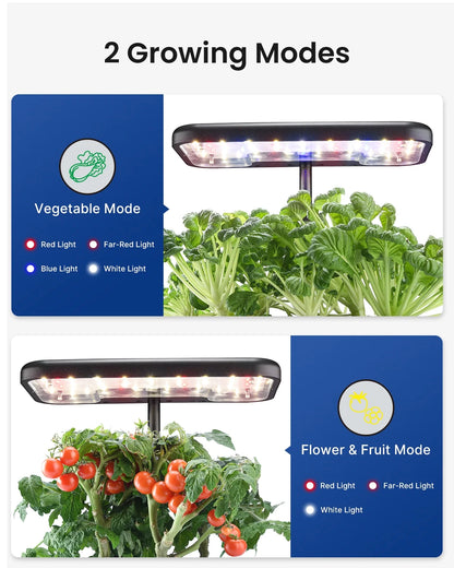 8 Pods Hydroponic Growing System, Indoor Herb Garden Kit with Automatic Timer LED Grow Light